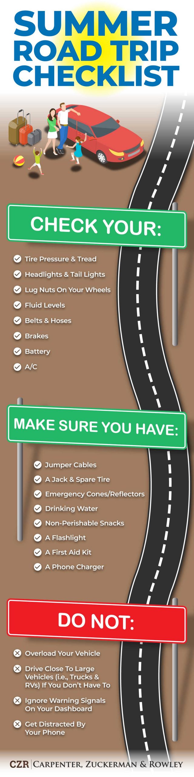 Summer Road Trip Checklist Infographic